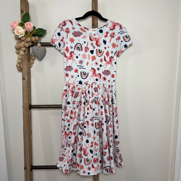 Dot Dot Smile Unicorn Rainbow Cap Sleeve Dress Size 8 10 - Picture 5 of 8